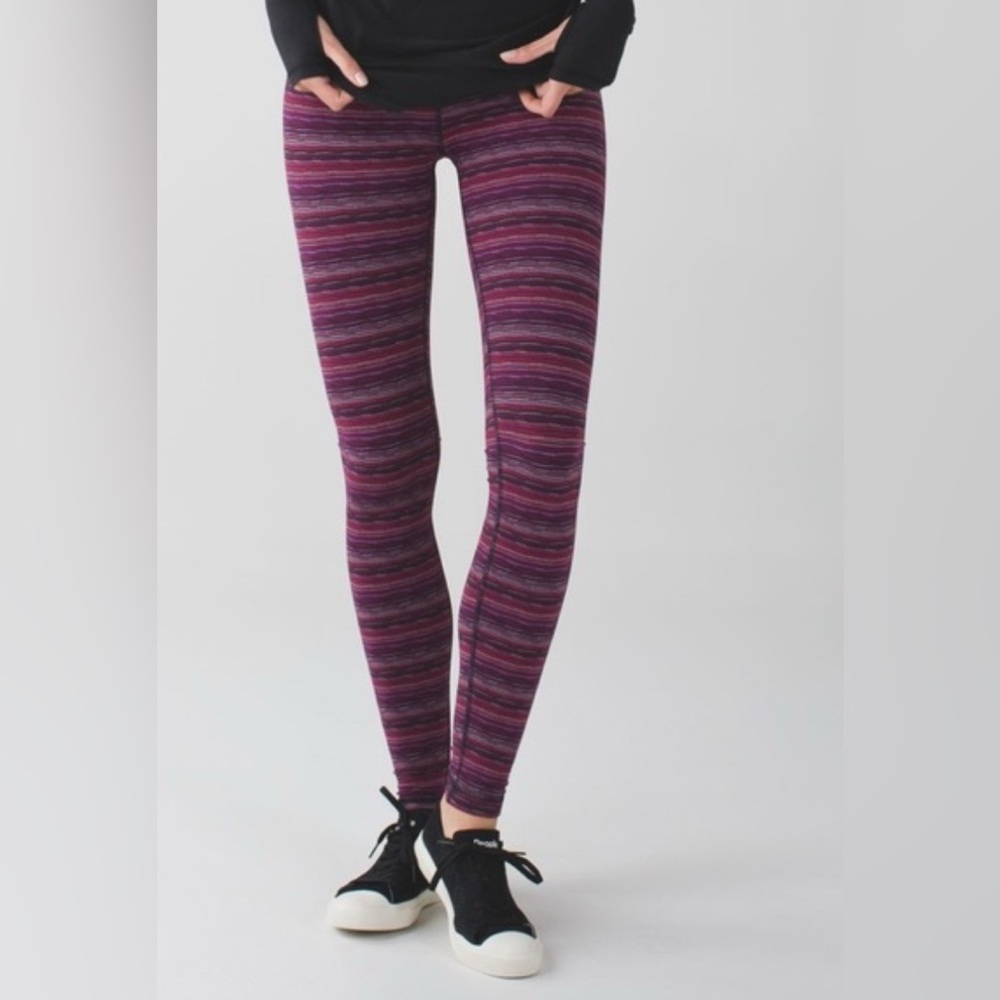 Lululemon Wunder Under Pant III Space Dye Twist Regal Plum Alarming Size 4
